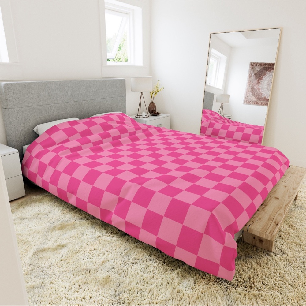 NEW ⭐️Duvet Cover-pink checkered